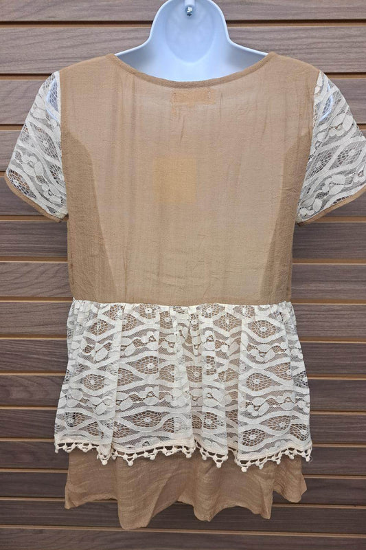 A'REVE - Women's Lace Khaki Short Sleeve - Rack Hunt -