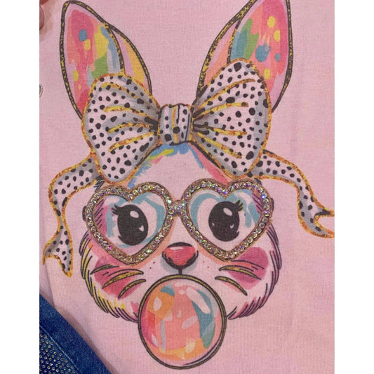 Girl's Sparkle Bunny Rhinestone Tee