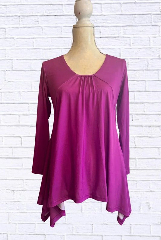Diva USA - Sibella Pleated Front Long Sleeve Blouse - Rack Hunt