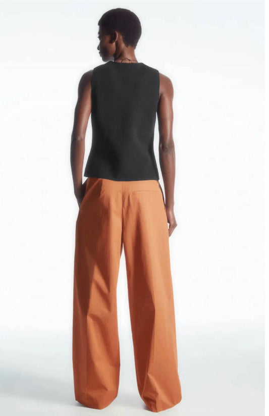 Wide-leg Tailored Twill Trousers