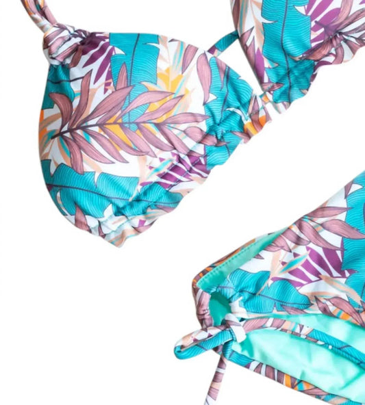 Sabz Swimwear - Women's Floral Aqua Bikini Set - Rack Hunt