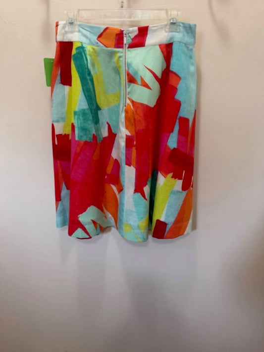 Women's Brushstroke Inverted Pleat Cotton Skirt
