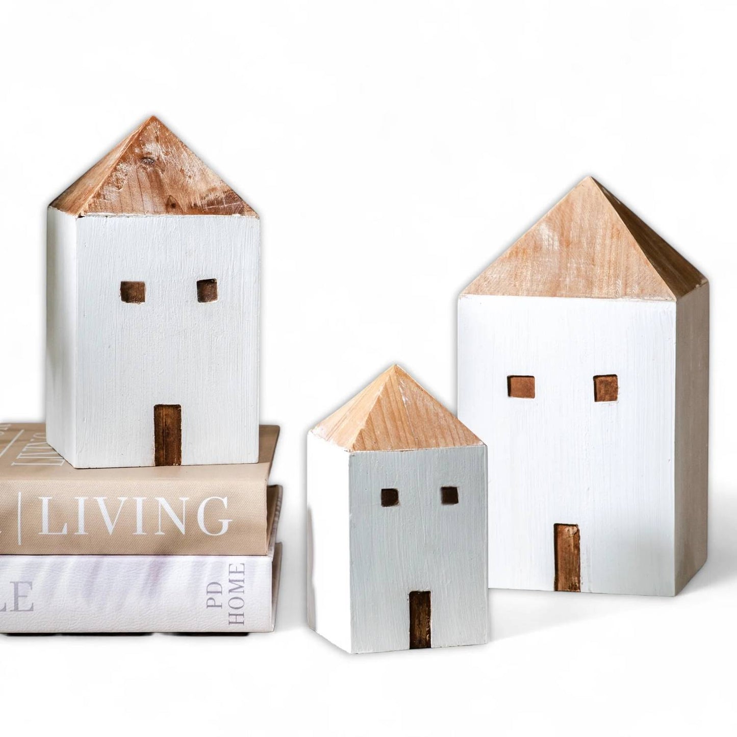 Wood House Accent - Set Of 3