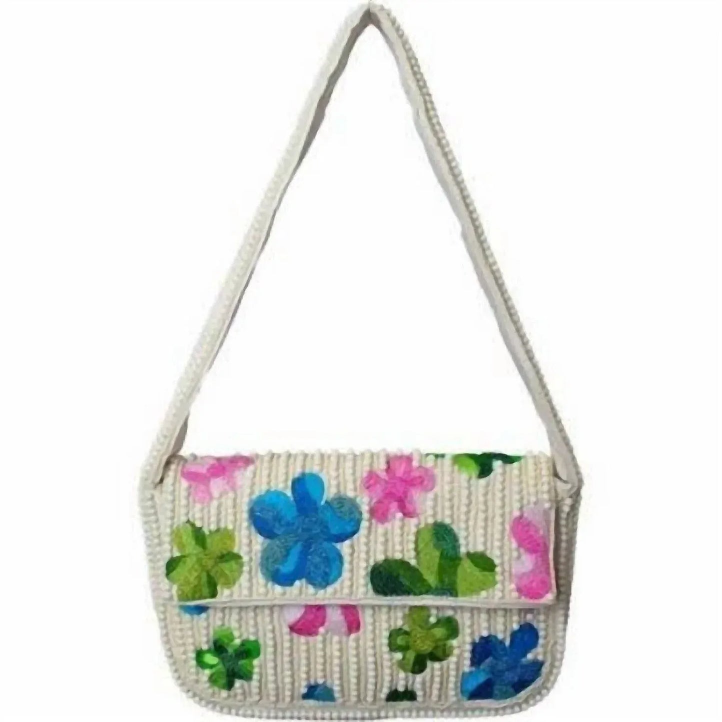 Pizzazz - Women's Colorful Beaded Embroidered Floral Shoulder Bag - Rack Hunt
