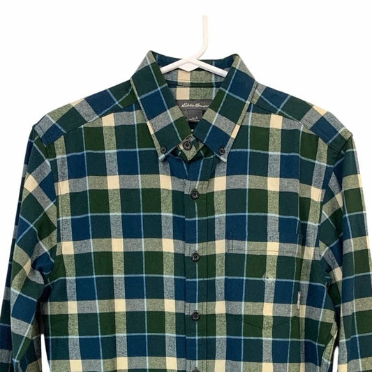 Men's Peacock Plaid Eddies Field Flannel Button Up Shirt