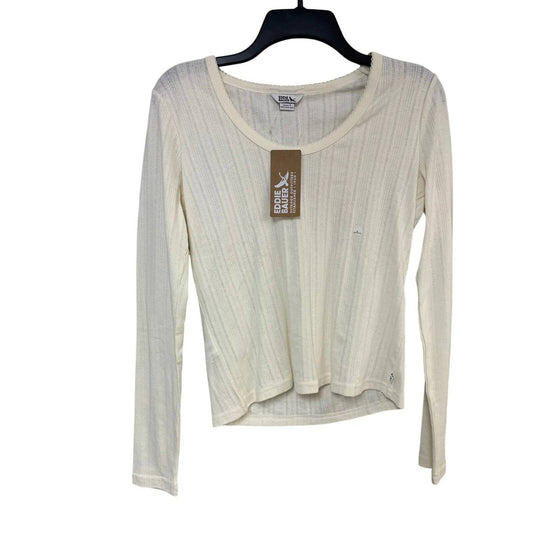 Women's Large Perfect Pointelle Long Sleeve Tee Set Of 2