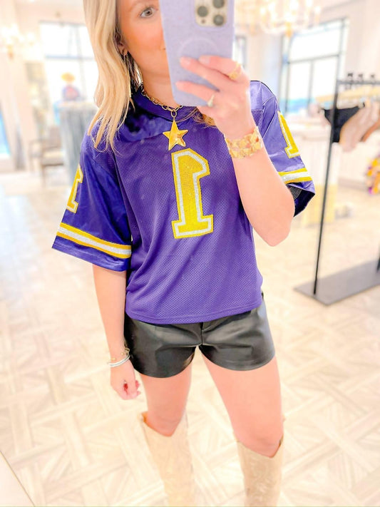 Belle Cher - Lsu Sequin Jersey Top - Rack Hunt