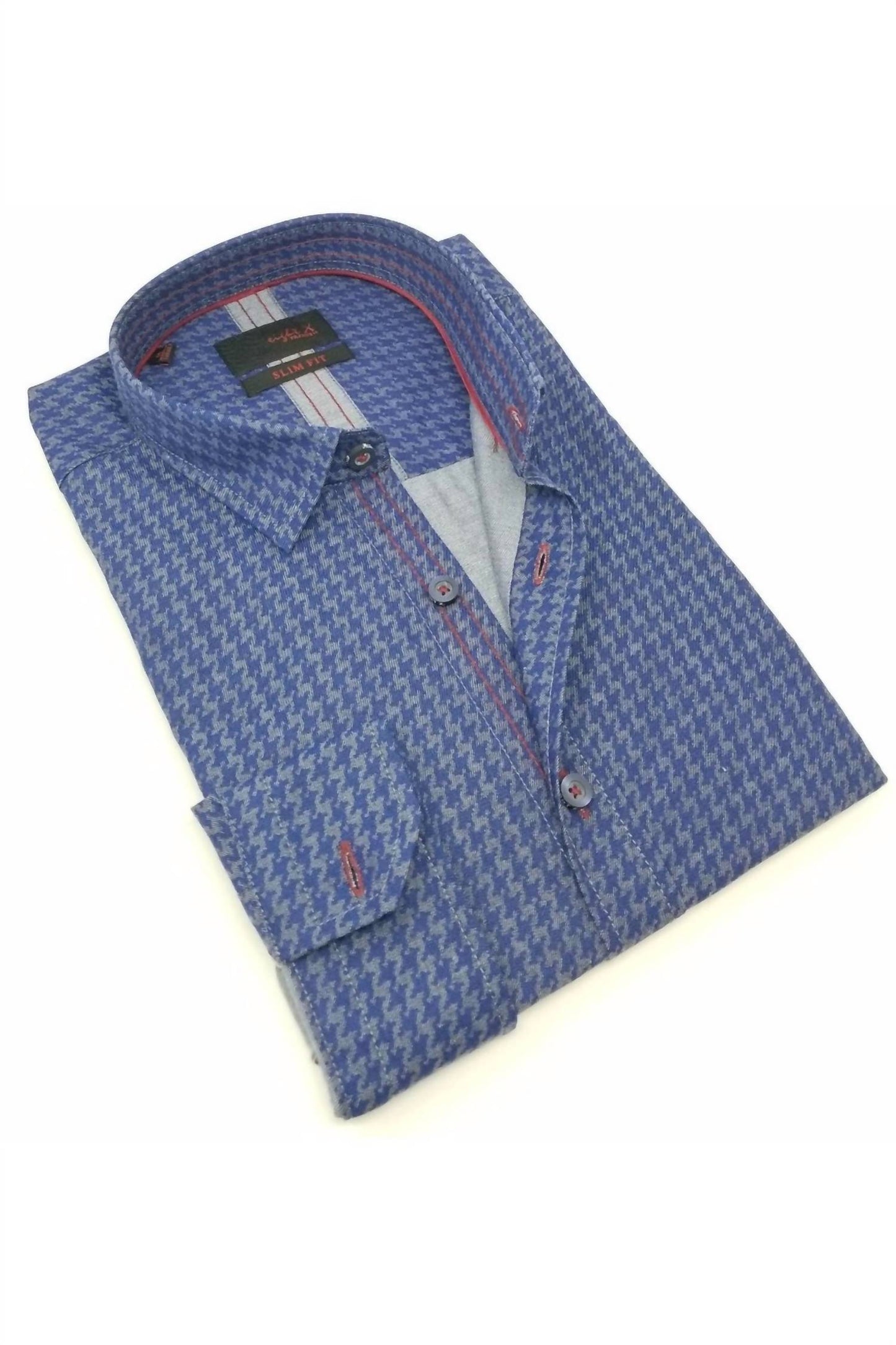 Pattern Denim Button Down Shirt