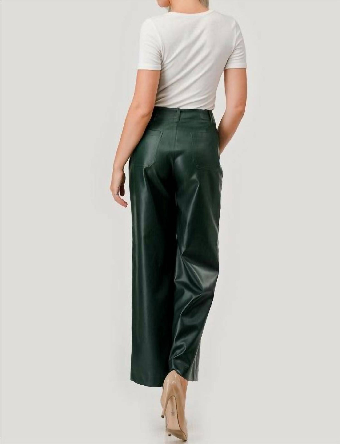 Piper Faux Leather Wide Leg Pant