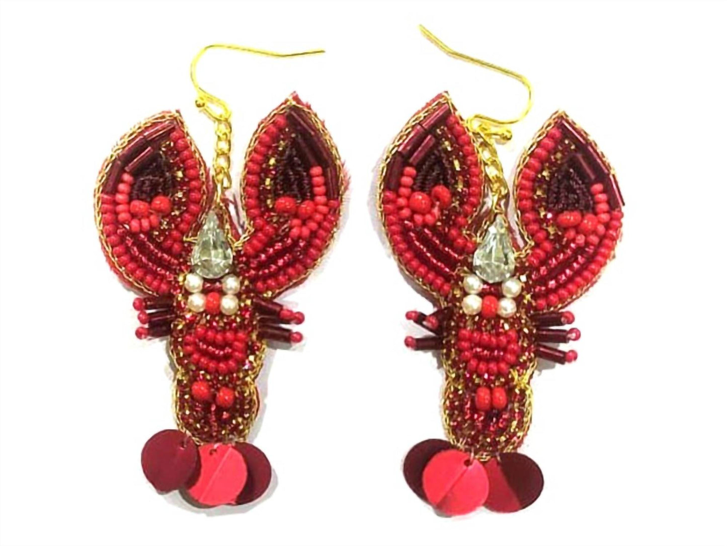 Women's Beaded Crawfish Statement Earrings