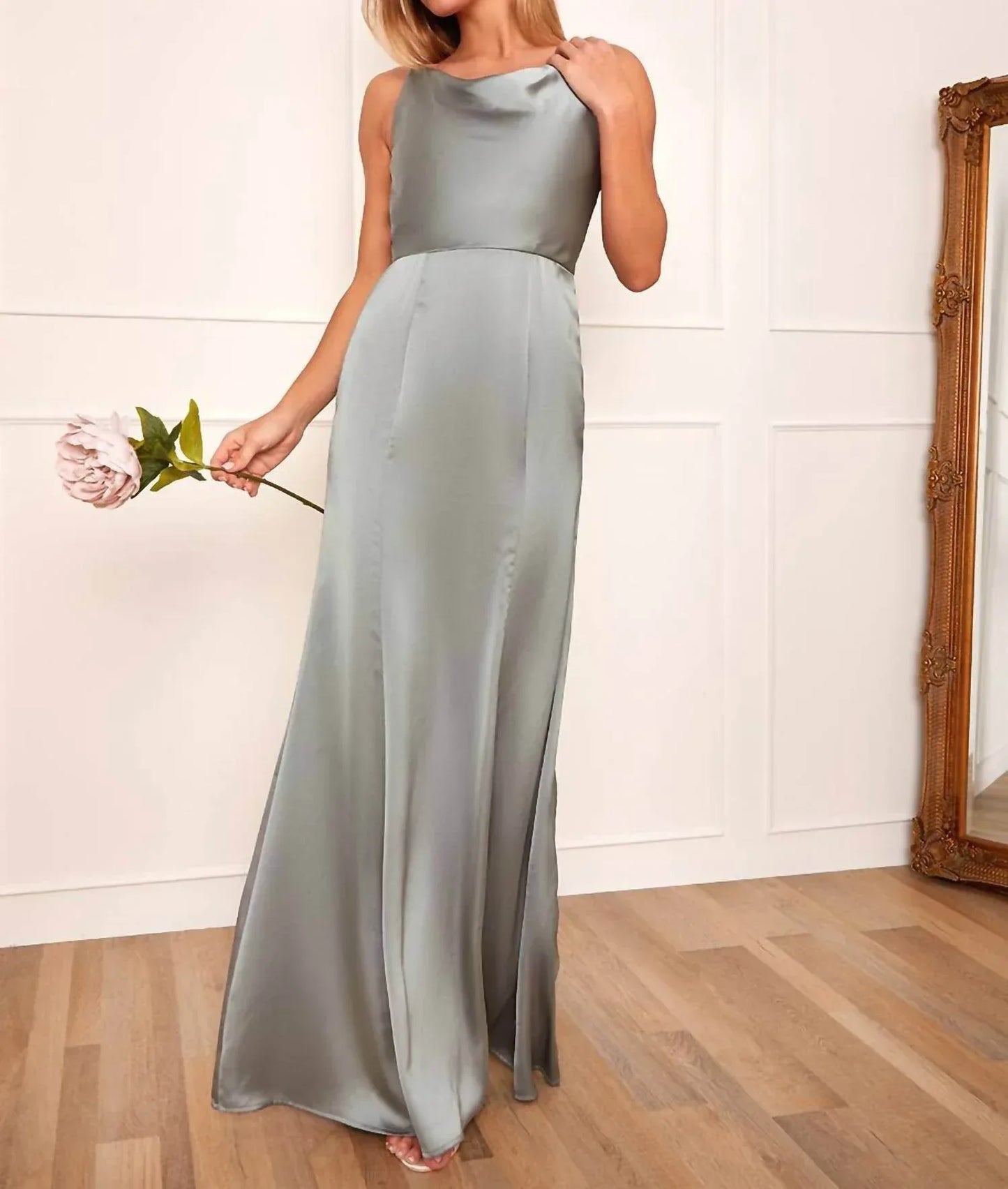 Chi Chi London - Cowl Neck Satin Maxi Dress - Rack Hunt