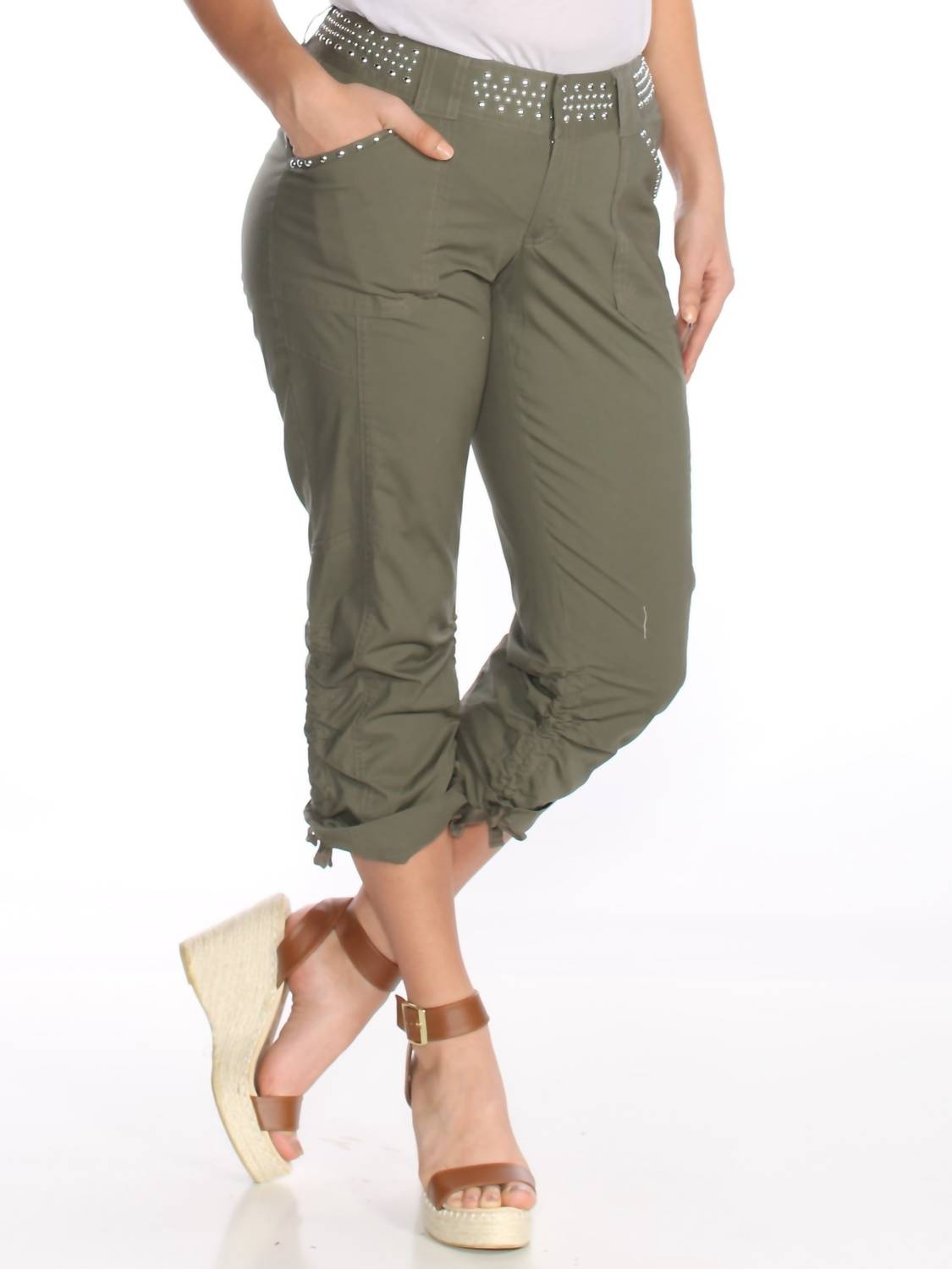 Curvy Fit Studded Cargo Pants