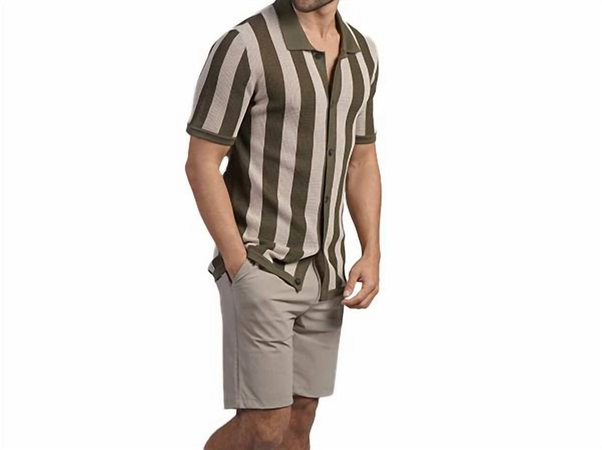 Men's Beachside Crochet Button Up Shirt