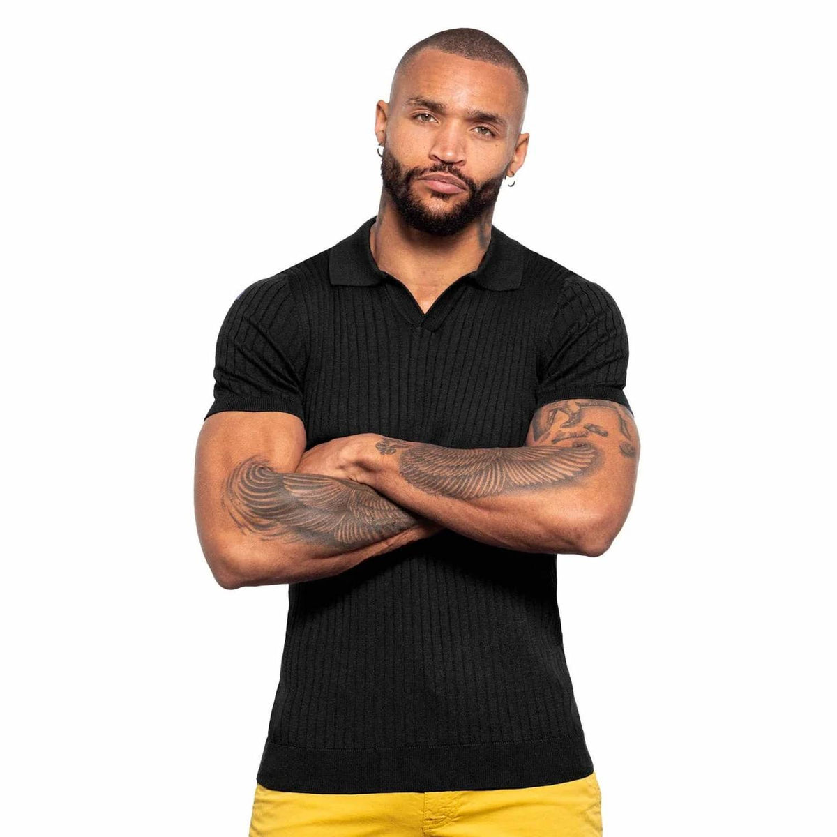 Men's Ribbed Knit Polo