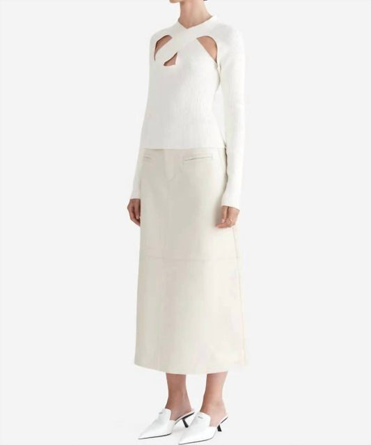ENA PELLY Women's Twist Neck Top in Vintage White - view 2