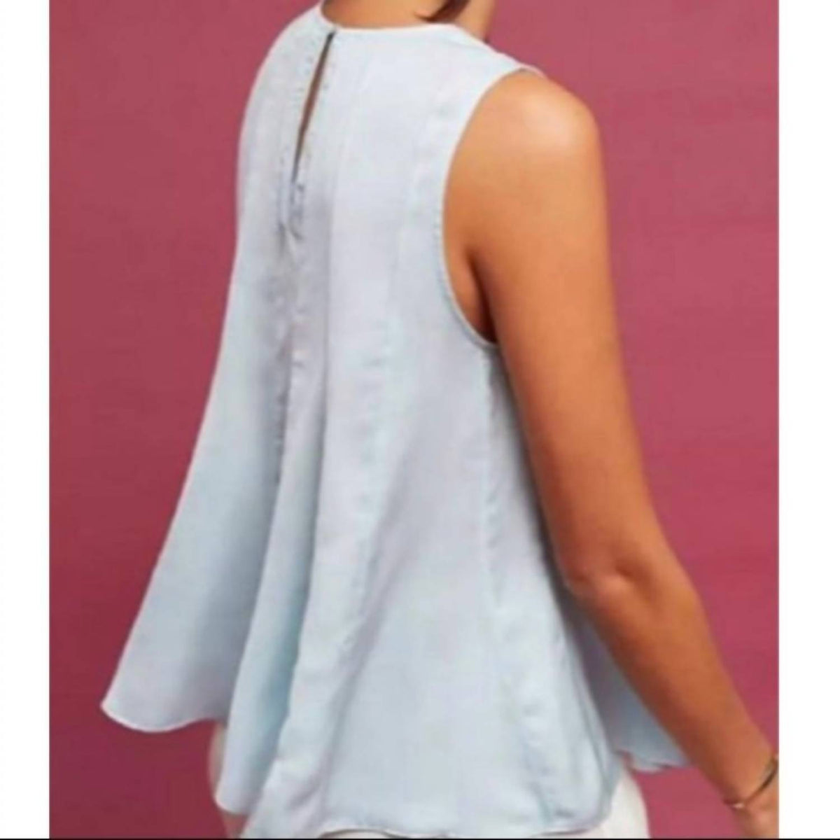 Eri + Ali Women's Satin Swing Top in Blue - view 2
