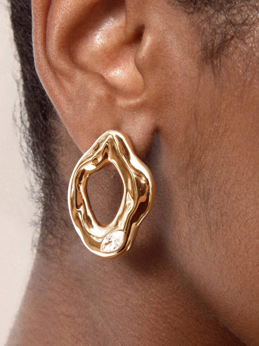 Women's Melting Metal Earrings