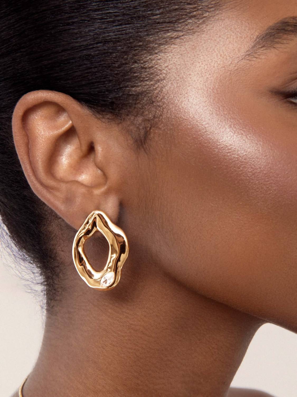 Women's Melting Metal Earrings