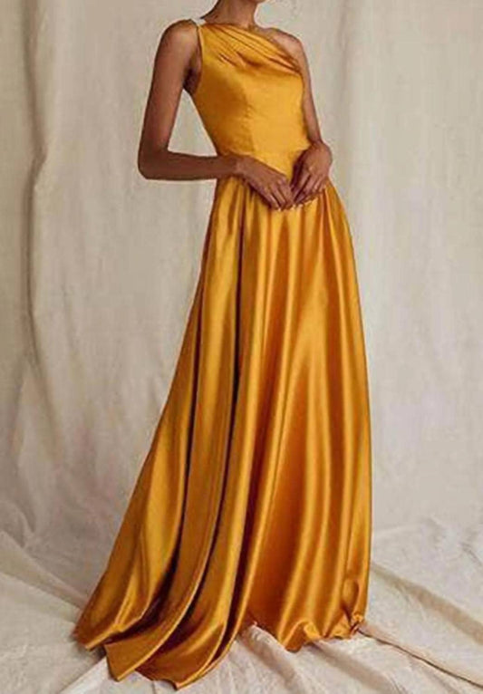 Asymmetric Evening Maxi Dress
