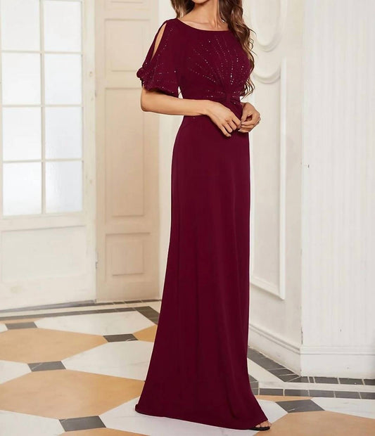 Silver Sequins Fishtail Evening Dress
