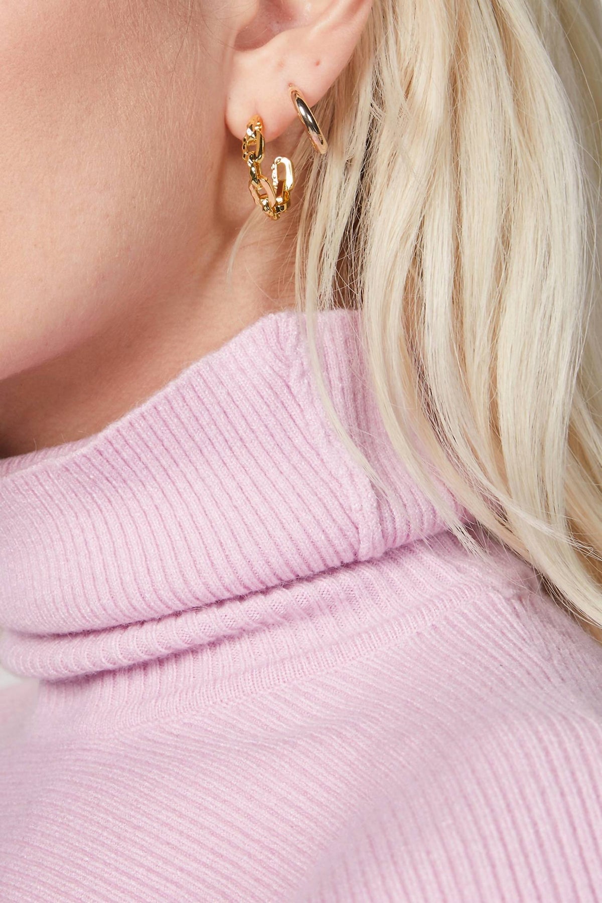 RAMONES HAMMERED CHAIN HOOPS