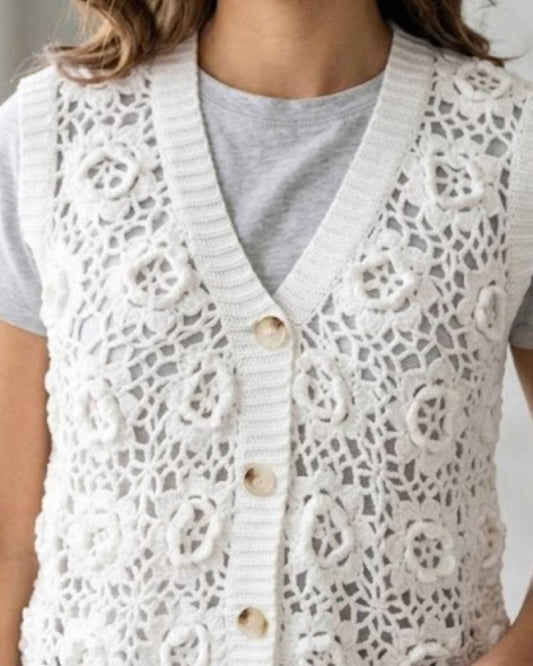 Mirabelle Knit Button Vest Top