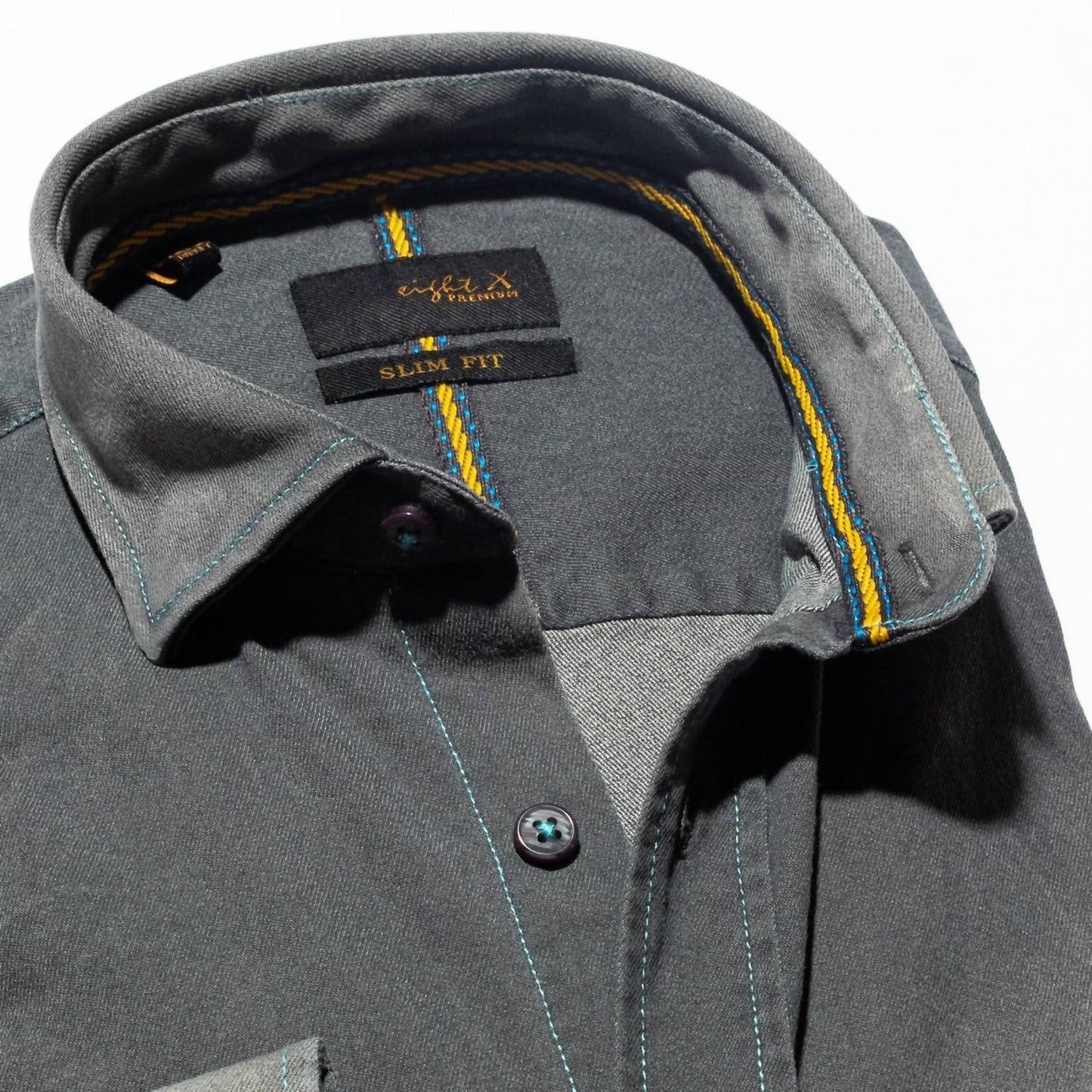 Denim Stretch Button Down Shirt