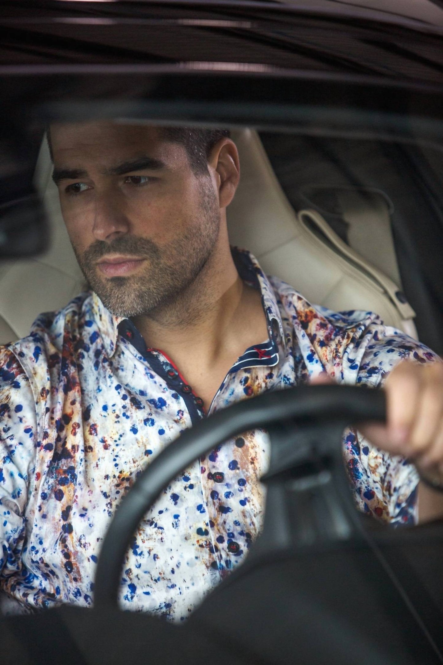 Tongas Abstract Print Long Sleeve Button-up Shirt
