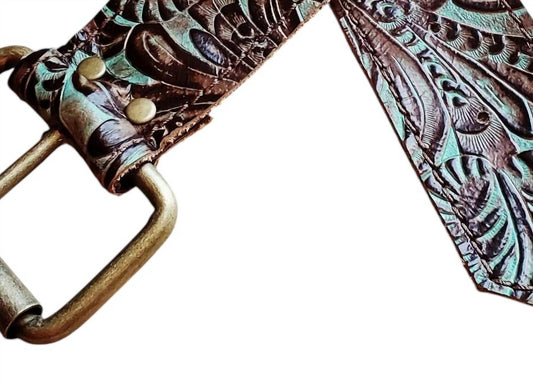 Women's Tooled Leather Belt