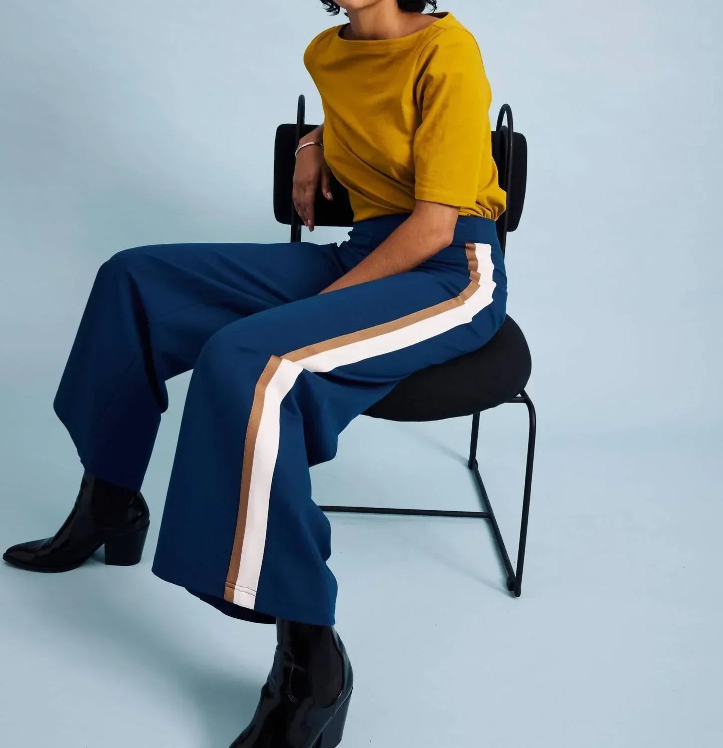 Universal Standard - Stephanie Wide Leg Stripe Ponte Pants - Rack Hunt