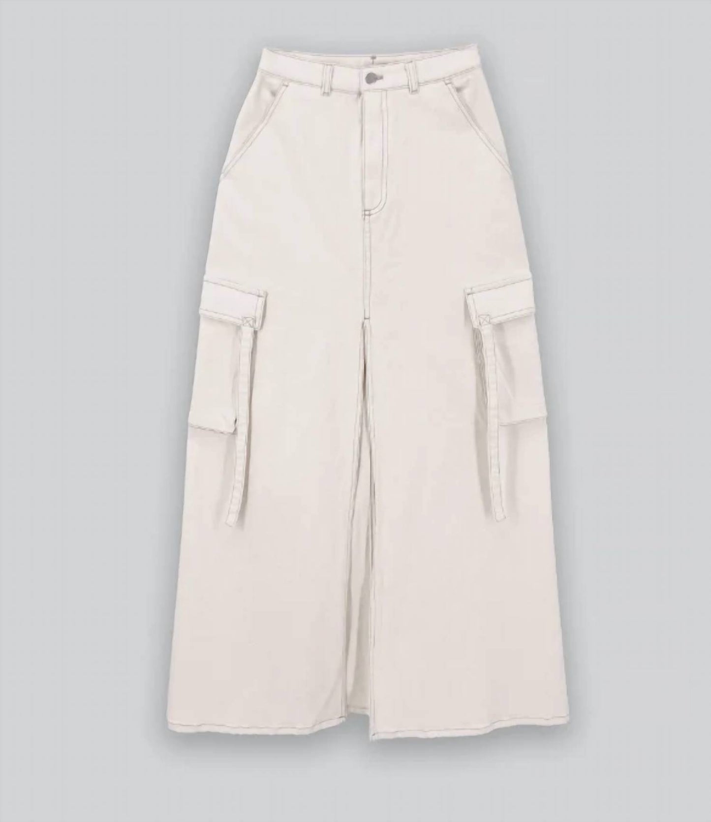 Women's Cotton Washed Denim Cargo Skirt