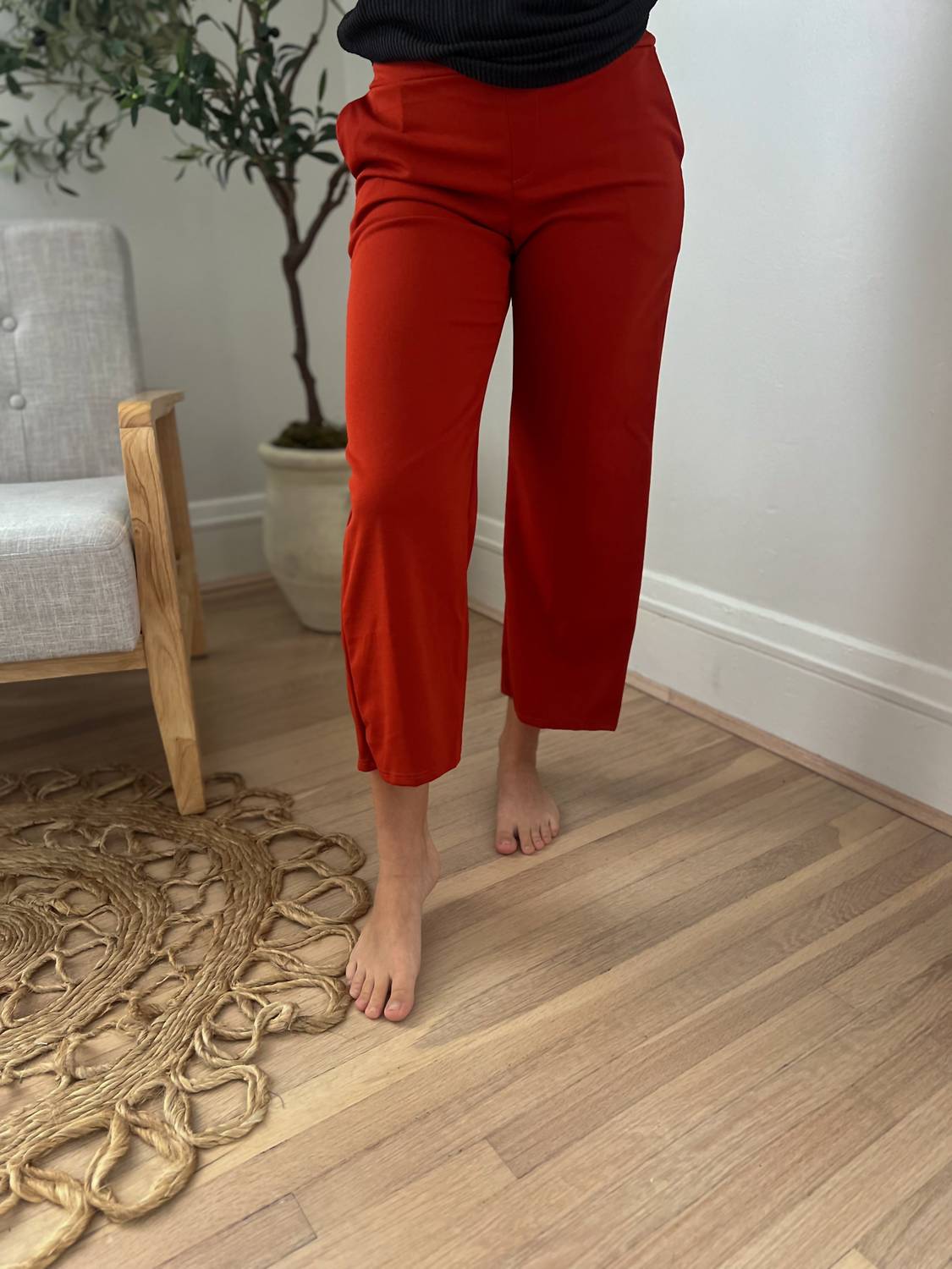 Lucy Wide Leg Stretchy Crop Pants