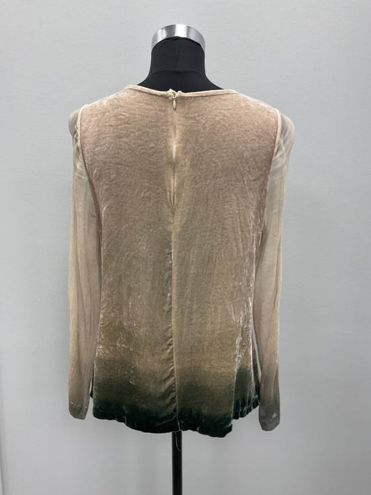 Viviana Uchitel - OLIVE OMBRE SILK VELVET BLOUSE - Rack Hunt -