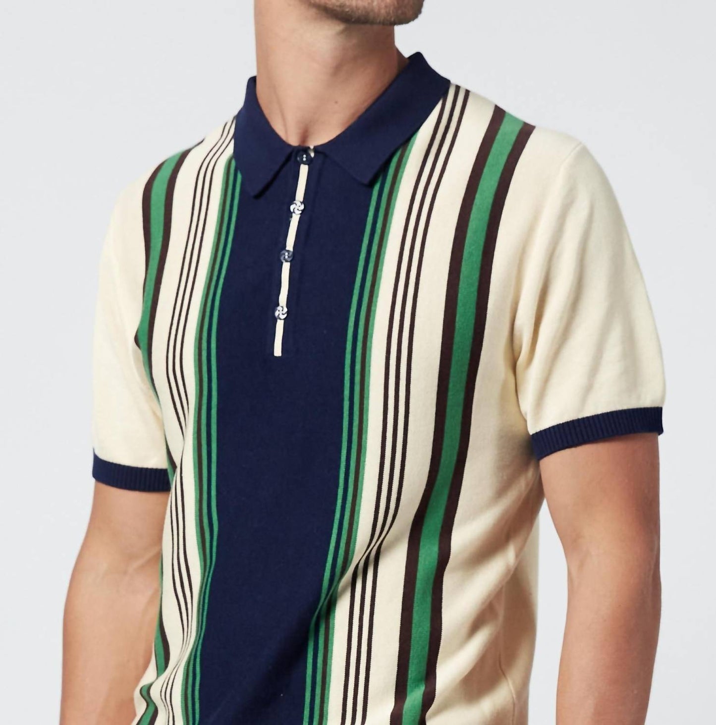 No Time For Dreaming Striped Knit Polo - Plus