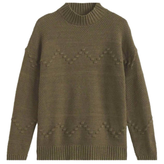 Pink Clover - Gabriel Mock Neck Textured Sweater - Rack Hunt -