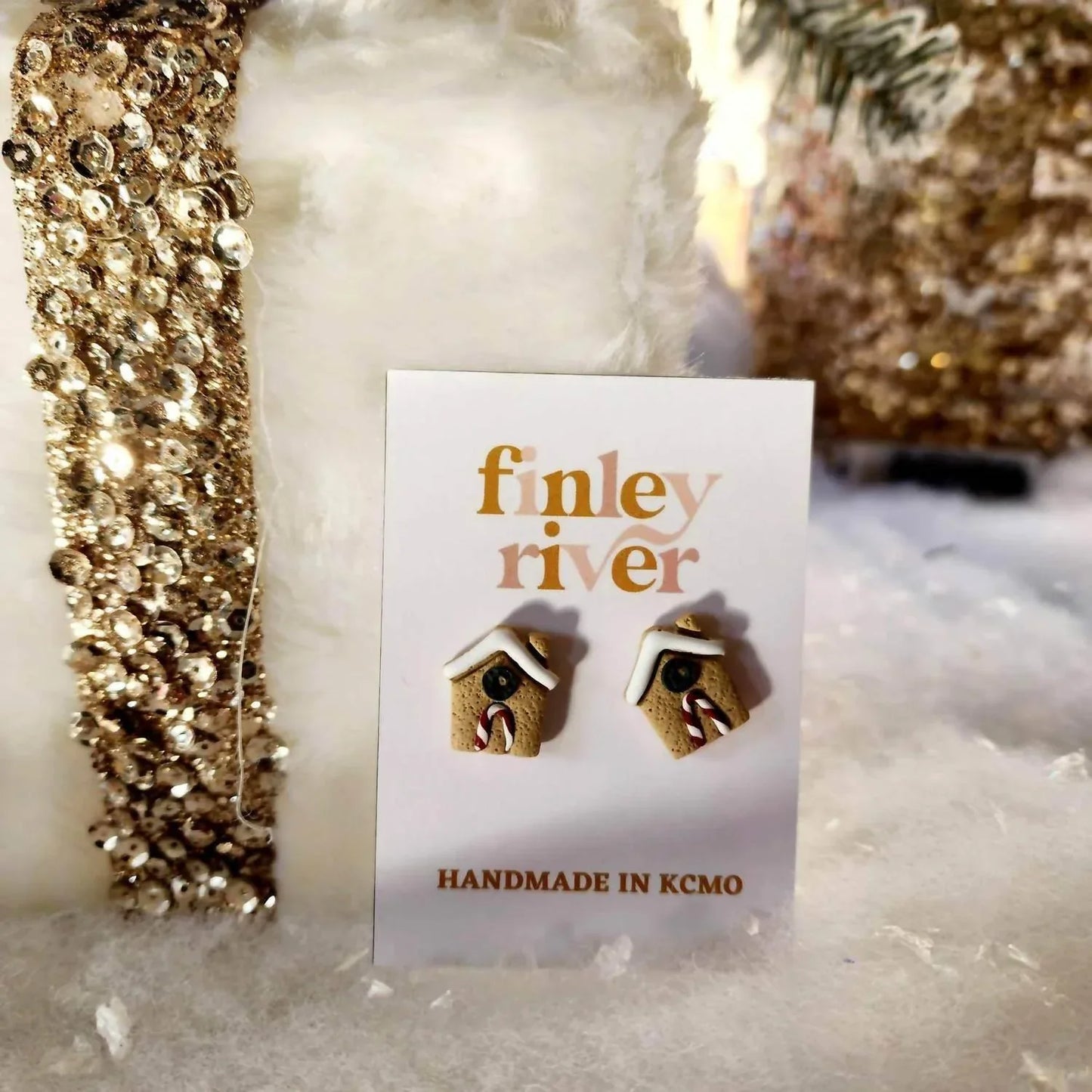 Finley River - Gingerbread House Clay Earrings - Rack Hunt
