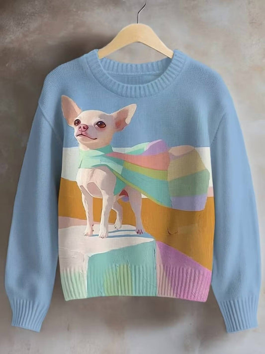 Dog Pattern Chihuahua Sweatershirt