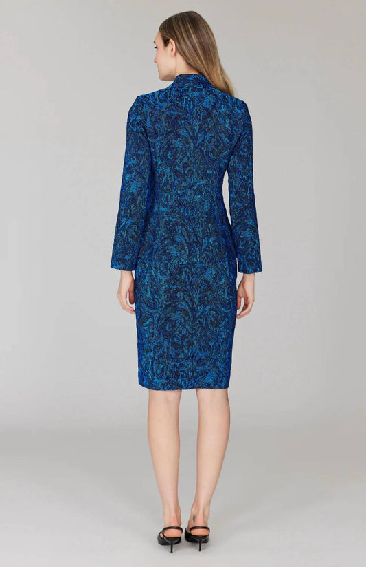 Paisley Stretch Jacquard Fitted Jacket