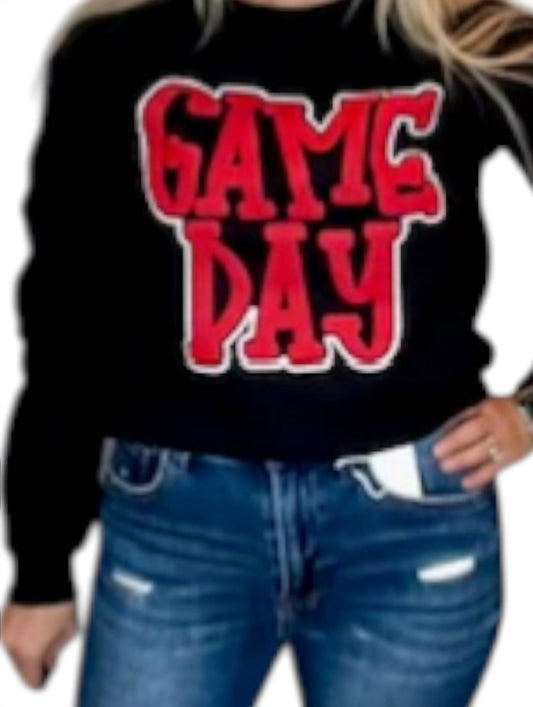 Game Day Puff Glitter Sweatshirt