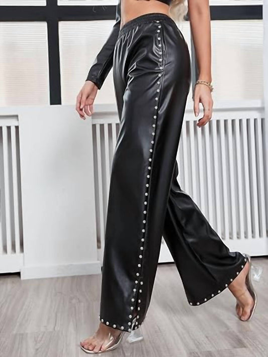 Pleather Wide Leg Pants