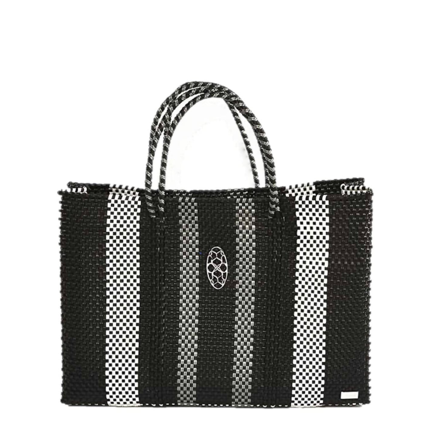 Women's Travel Woven Striped Tote Bag And Clutch