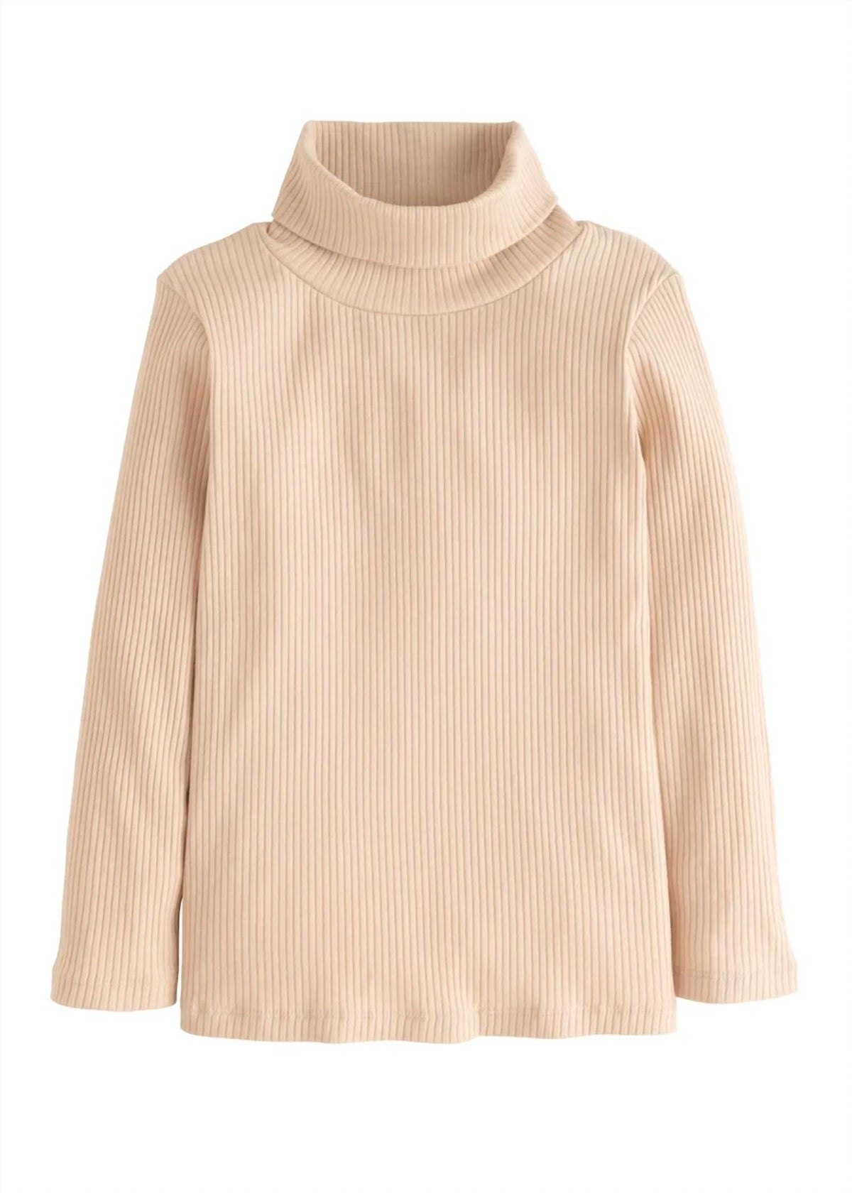 Bisby Kids' Ribbed Turtleneck Sweater in Oatmeal - view 3