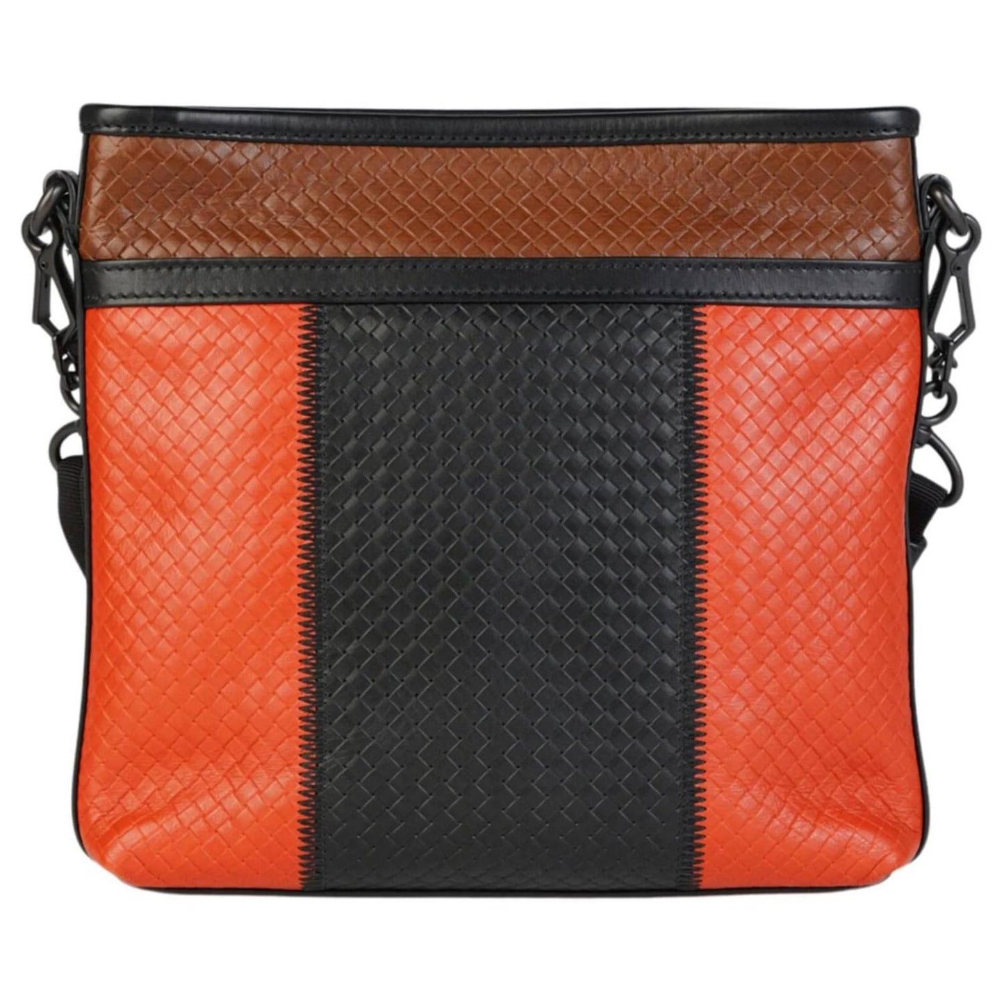 Men's Tri-color Intrecciato Leather Crossbody Bag