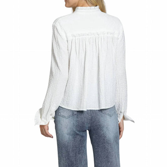 Cropped Check Shirt With Ruffle Detai