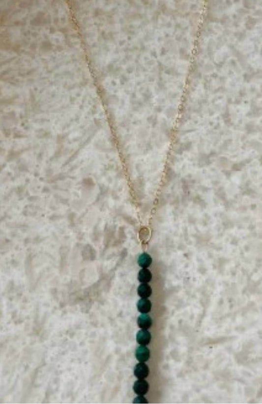 House of Olia - Malachite Vertical Bar Necklace - Rack Hunt -