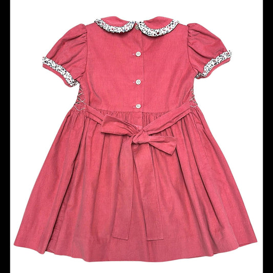 Girl's Isabella Hand Smocked Corduroy Dress