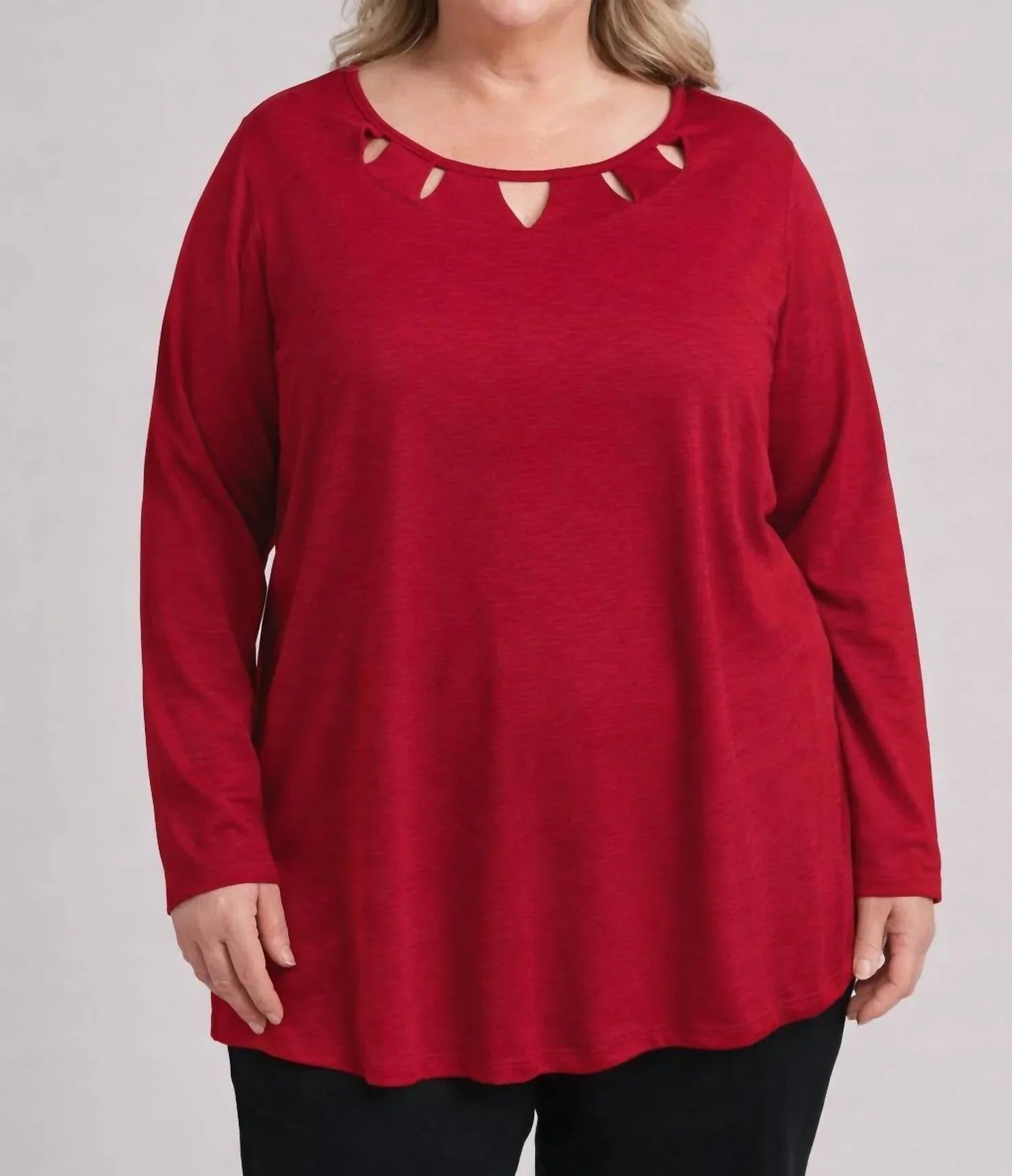 Southern Lady - Hollywood Long Sleeve Detailed Neckline Tee - Rack Hunt