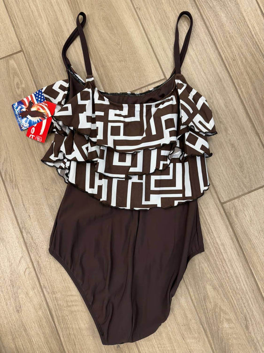 Ceeb USA - Women's Geometric Ruffled One-piece Swimsuit - Rack Hunt -