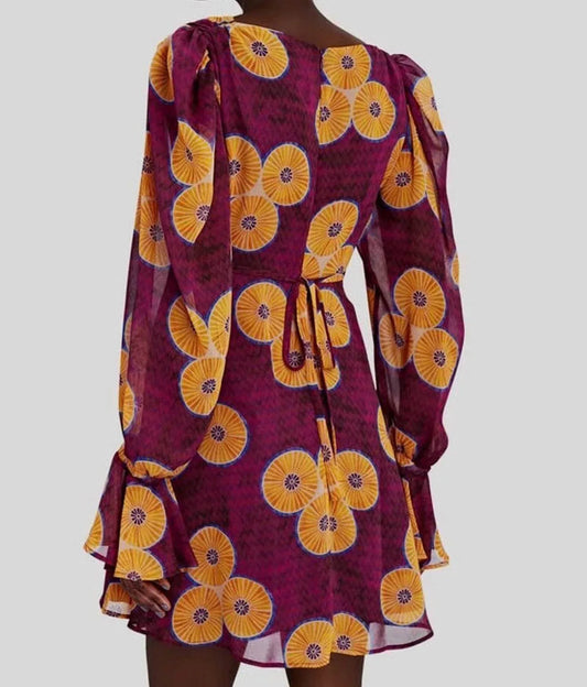 Autumn Adeigbo - Amelie Printed Cut-out Mini A-line Dress - Rack Hunt