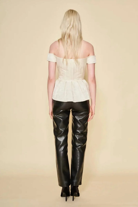 dRA Los Angeles - Leighton Jacquard Off The Shoulder Peplum Top - Rack Hunt